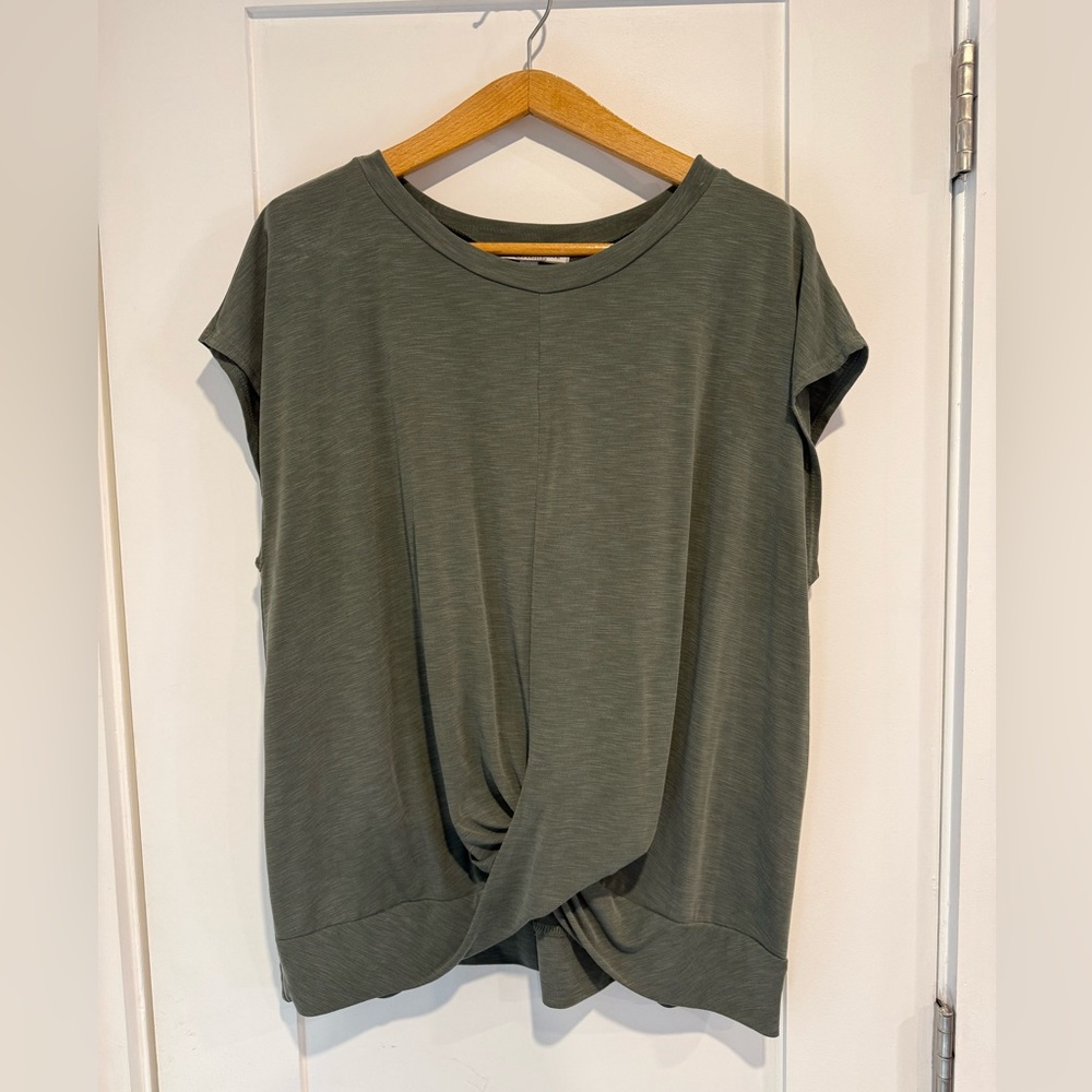 Green Envelope Olive Twist Front Tee